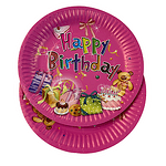 Парти чинии Happy Birthday - 10 броя - 18 см