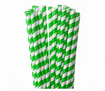 Хартиени сламки, зелени 19,5 см (1 пакет/ 25 бр.)