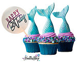 Топер  Happy Birthday Русалка (Mermaid) 15 x 11 см