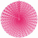 Хартиена Розетка розова на бели точки - 30 см