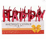 Свещи -  "Happy Birthday" - тъмно розово - 13 броя-Copy