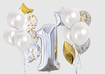 Балони Перла  Металик  20 броя бели - 13 см