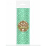 Хартиени сламки, зелени  с бели точки 19,5 см (1 пакет/ 12 бр.)