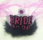 Забавна диадема - коронка с надпис и воал -  BRIDE TO BE