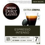 NESCAFÉ® Dolce Gusto® Espresso Intenso кафе капсули, 16 напитки.