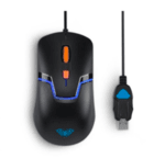Mишка AULA SI-9013 Rigel Gaming mouse Optical, Adjustable DPI 800/1200/2000, 4 Buttons,подсветка,125 Hz, ергономичен дизайн, USB,wired, Black