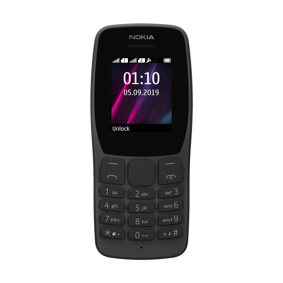 Nokia 110 (2019), Dual Sim, Black