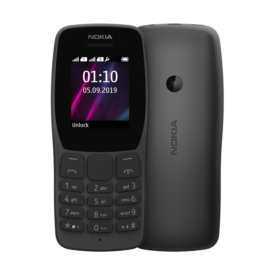 Nokia 110 (2019), Dual Sim, Black
