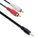 Аудио кабел DeTech 3.5 - 2RCA, 1.5м. high quality