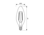 LED филамент крушка - E14, 4 W, 2700 K