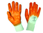 Ръкавици бяло трико / оранжев нитрил 40g TS