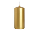 Неароматизирана свещ Pillar - ø5 x 10 cm, златна