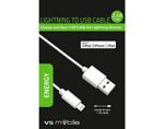 USB кабел USB към 8PIN (MFI) - за Iphone 5/6/7 и Ipad 4/AIR, 1 m, бяло