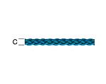 Полипропиленово плетено въже - синьо, 3 mm, UV защита