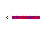 Полипропиленово плетено въже - червено/синьо - 6 mm, 8 жично, UV защита