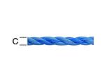 PP спираловидно въже - синьо, различни размери