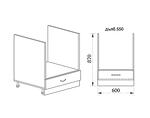 Кухненски шкаф за фурна с чекмедже - 60 х 55 х 87 cm, антрацит гланц