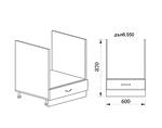 Долен кухненски шкаф за вградена фурна - 60 х 55 х 87 cm, деним мат