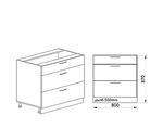 Долен кухненски шкаф с чекемджета и плавно затваряне - 80 х 55 х 87 cm, цимент мат