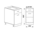 Долен кухненски шкаф с чекмедже и врата - 40 х 55 х 87 cm, сонома арвен