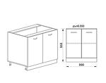 Долен кухненски шкаф за вграждане на мивка - 80 х 55 х 87 cm, сонома арвен