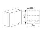 Горен кухненски шкаф за аспиратор - 60 х 30 х 68 cm, дъб дакота