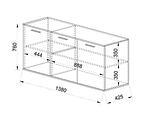 Скрин City 3071 - 138 х 42.5 х 76 cm, дъб дакота / мрамор петра