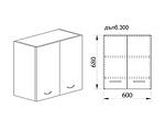 Горен кухненски шкаф за аспиратор - 60 х 30 х 68 cm, олив мат