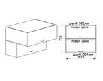 Горен кухненски шкаф с две хоризонтални врати - 80 х 59(30) х 72 cm, карбон мат
