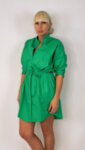 Дамска зелена риза рокля с колан и копчета RO438ZE