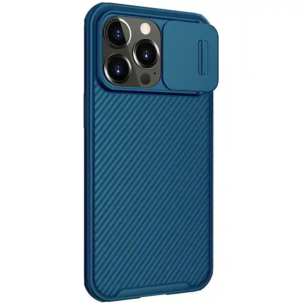 Удароустойчив MagSafe калъф • кейс със защита на камерата за iPhone 13 Pro  Nillkin CamShield Pro Magnetic Blue