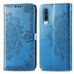 Луксозен калъф тефтер Пеперуда за Samsung Galaxy A50 син