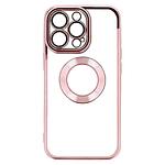 Луксозен калъф • гръб със защита за камерата и отвор за лого за iPhone 14 Pro Beauty Case • Rose Gold