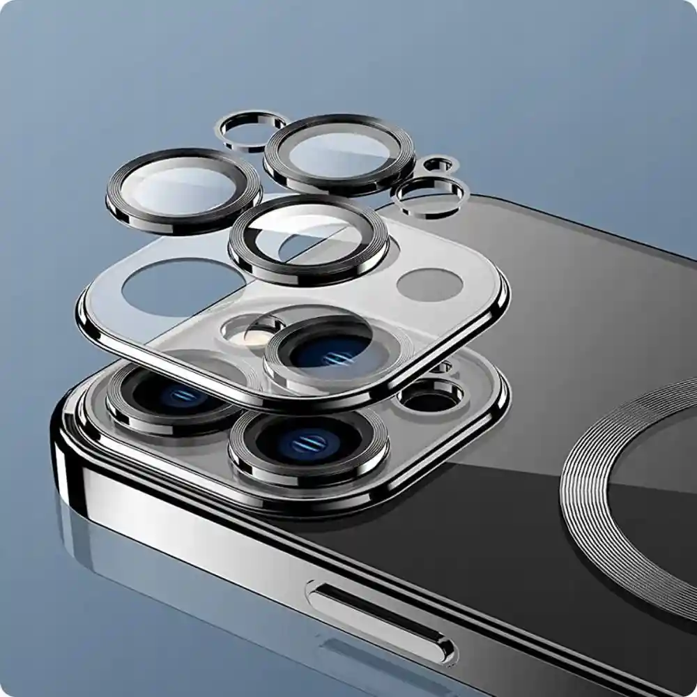 Магнитен калъф • гръб с протектори за камерата на iPhone 15 MagShine MagSafe Case • Gold