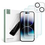 Комплект стъклени протектори 2 бр. за екран и 1 бр. за камерата на iPhone 15 Tech-Protect Supreme Set