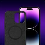 Магнитен силиконов калъф • гръб за iPhone 15 Premium MagSafe Silicone case • Matte Black