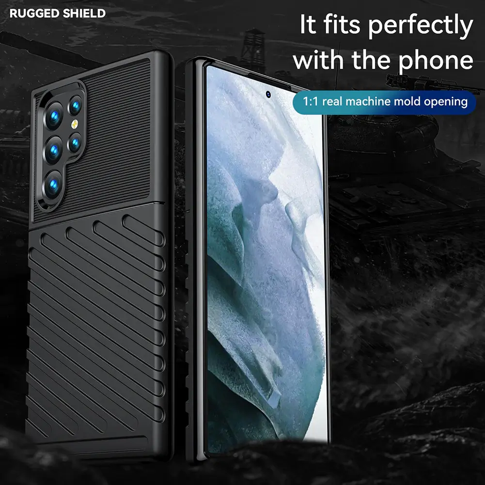 Противоударен калъф • кейс • гръб за Samsung Galaxy S22 Rugged Case Черен