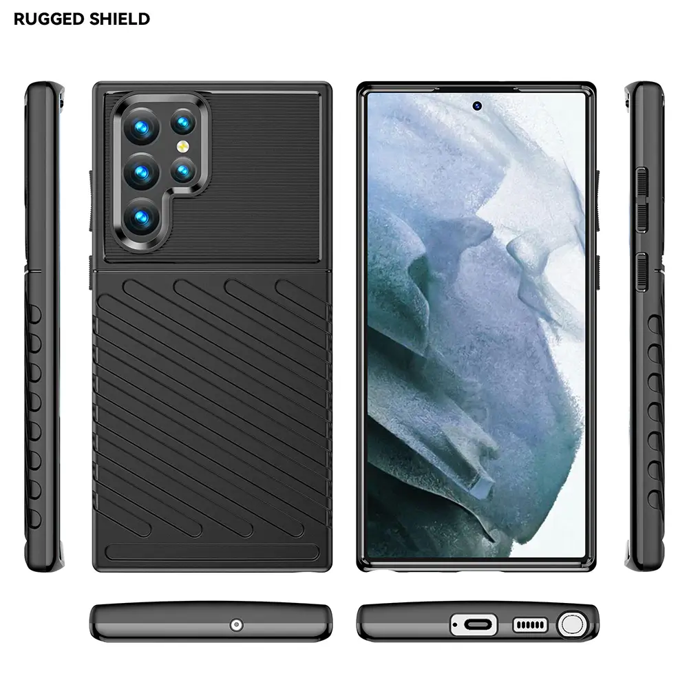 Противоударен калъф • кейс • гръб за Samsung Galaxy S22 Rugged Case Черен