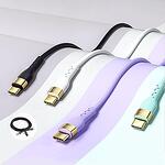 Силиконов кабел USB-C към USB-C за бързо зареждане и данни QC • PD • 5A • 100W • 4800Mbps • 2m • JOYROOM S-2050N18C