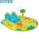 Intex Надуваем център за игра с пързалка Приключения с динозаври 57166