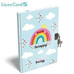 LizzyCard Таен дневник с катинар A5 Happy Rainbow 22986258