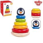 Tooky Toy Дървена играчка за подреждане Пингвин TKB502
