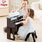 Hape Детско дървено пиано със стол, черно H0631