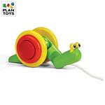 PlanToys Дървена играчка за дърпане Охлюв 5108