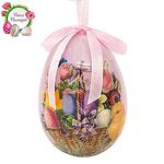 Великденска украса Великденско яйце с пиленце 7.5см 37978