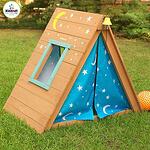 KidKraft Детска дървена палатка с прозорче и стена за катерене 10278