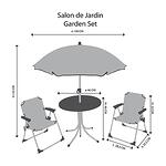Fun House Детска градинска маса със столчета и чадър Панда 713095