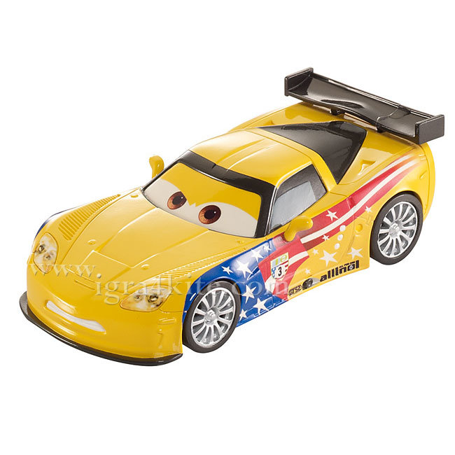 Mattel Disney Cars Pull Back Jeff Gorvette Y9411 Детски играчки от