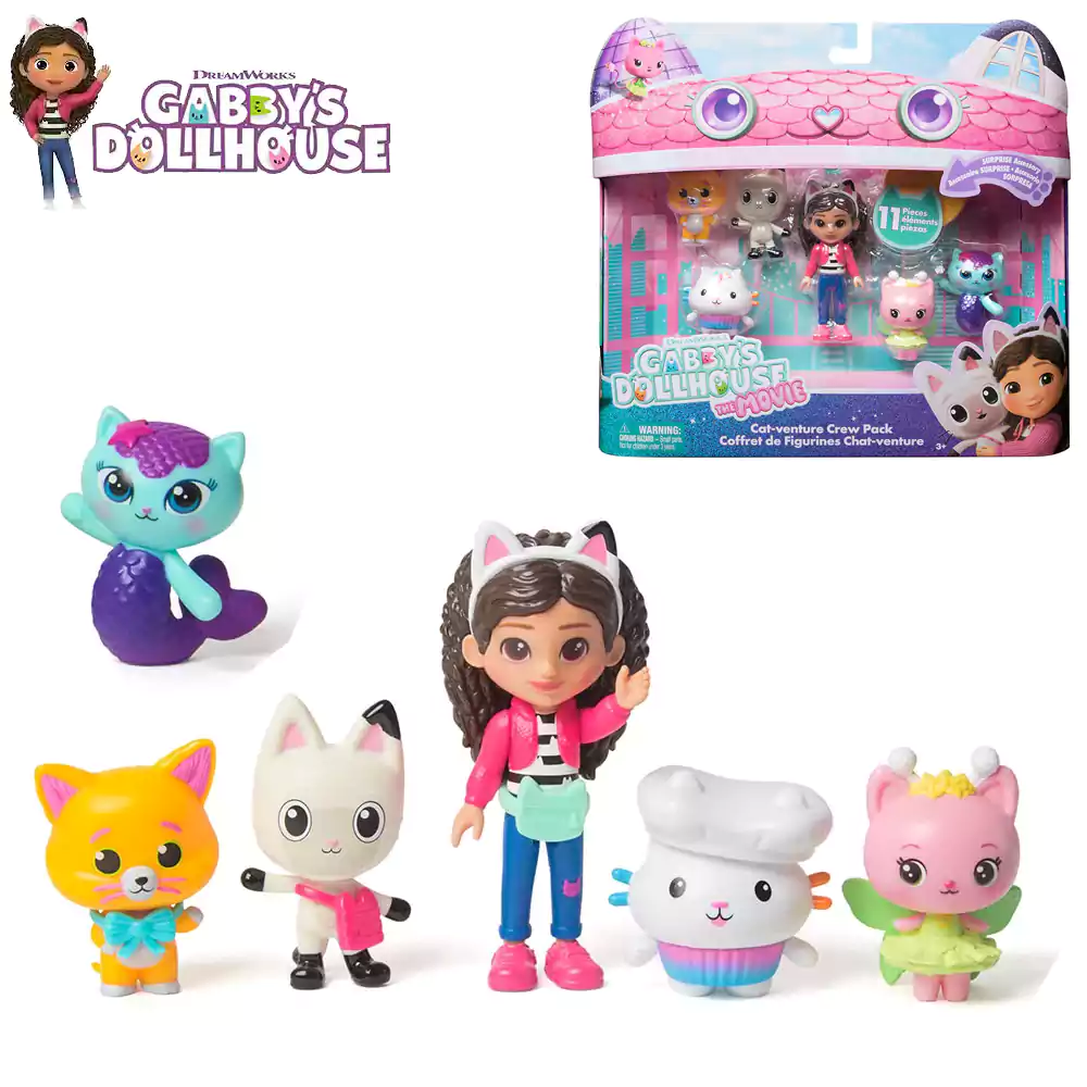 Capsule 5 Surprise Gabby's Dollhouse – Figurines, Autocollants, Slime – 9 Capsules à Collectionner – Cakey Cat Doré Rare – Dès 3 Ans