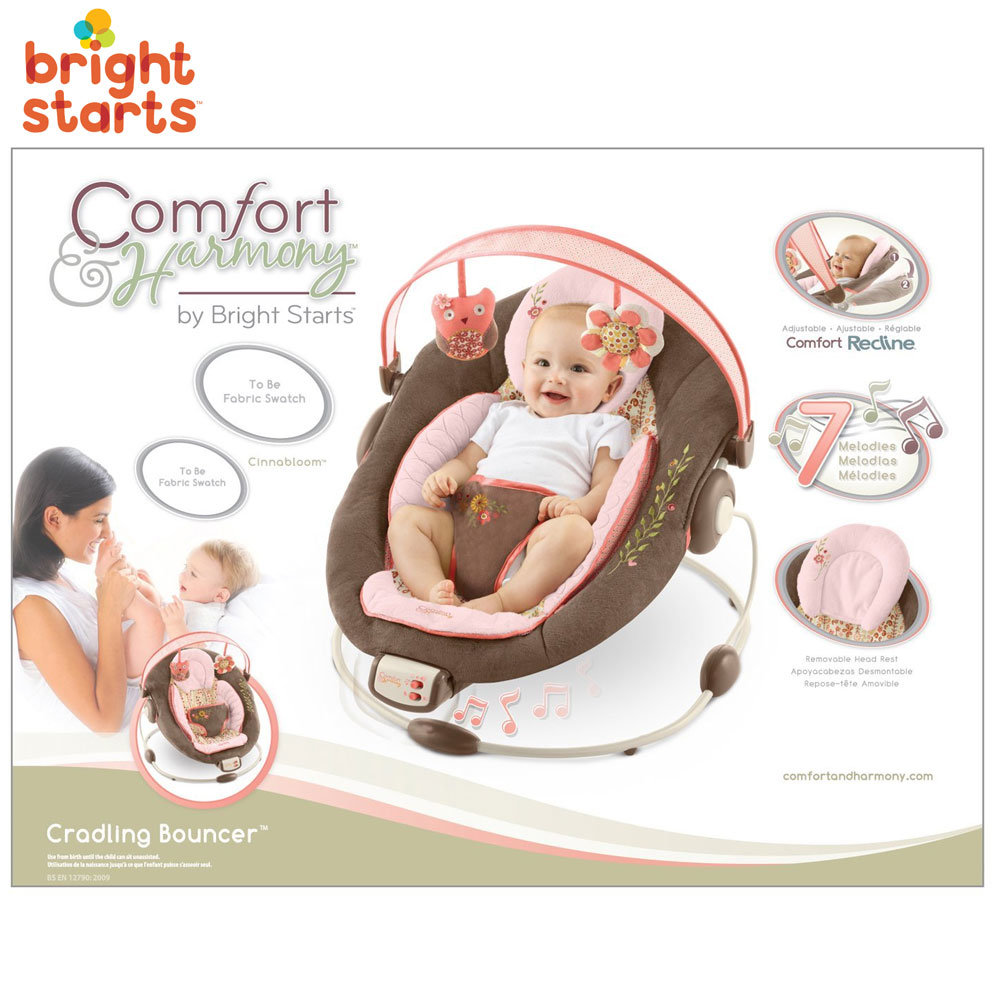 детский шезлонг bright starts comfort harmony